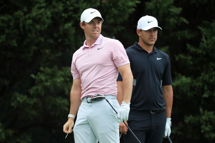 McIlroy og Koepka. Ummæli þess síðarnefnda fóru í taugarnar á Norður-Íranum.