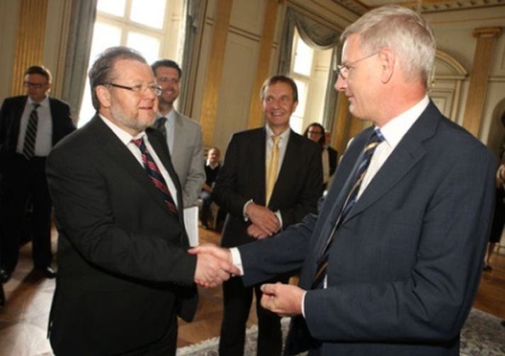 Össur og Carl Bildt. Mynd frá fyrri fundi þeirra.