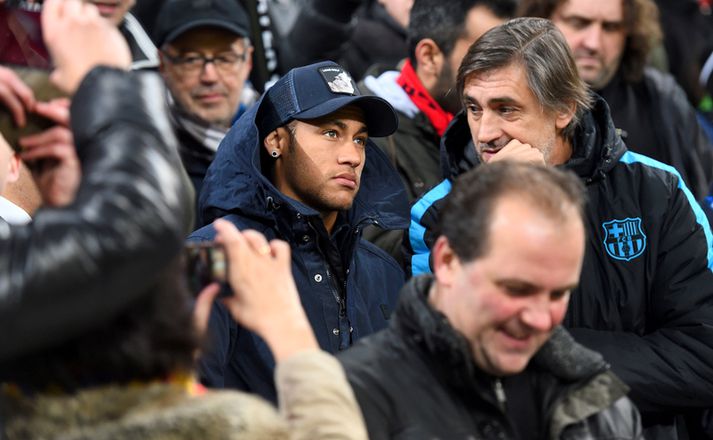 Neymar var á meðal áhorfenda í gær.