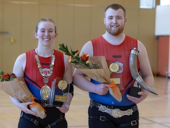 Kristín Embla Guðjónsdóttir og Hákon Gunnarsson vörðu titlana sína í dag.