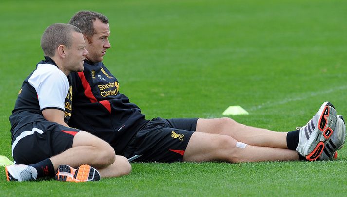 Það var ekki pláss fyrir Jay Spearing og Charlie Adam í Liverpool-liðinu.