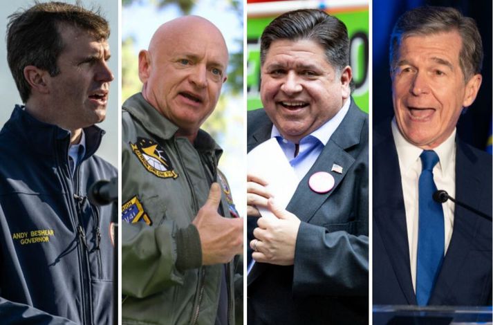 Frá vinstri: Beshear, Kelly, Pritzker og Cooper.