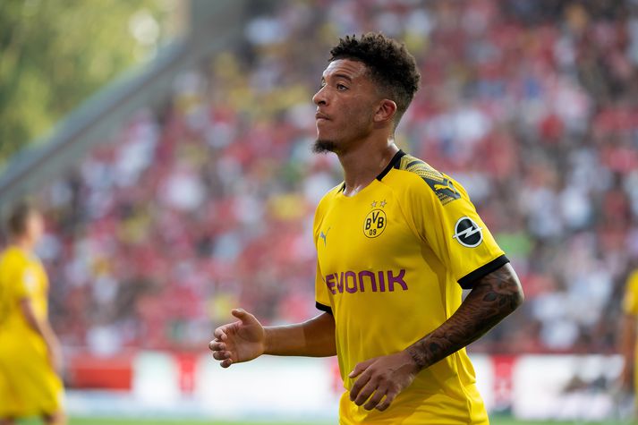 Jadon Sancho í leik með Dortmund fyrr á leiktíðinni.