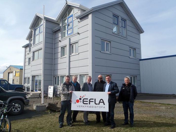 Ný starfsstöð Siggeir Stefánsson, Rafn Jónsson, Brynjar Bragason, Óli Metúsalemsson, Hafsteinn Helgason og Bergur Steingrímsson á Þórshöfn.