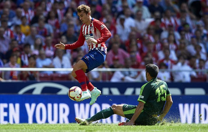 Griezmann í baráttunni í dag.