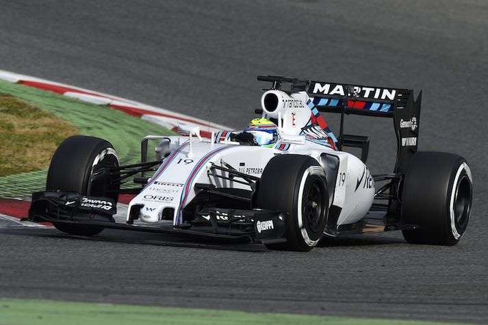 Felipe Massa var fljótur á Williams bílnum í dag, bíllinn virðist hafa mikið grip.