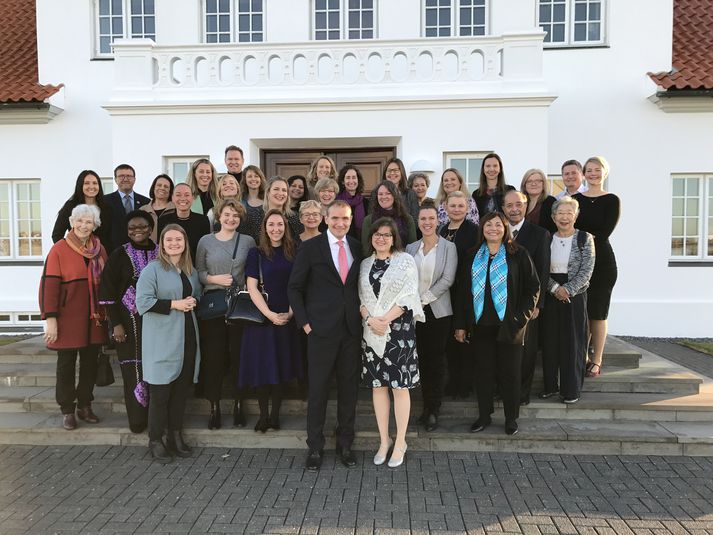 Guðni Th. Jóhannesson Forseti Íslands og forsetafrúin Eliza Reid tóku á móti fulltrúum UN Women.
