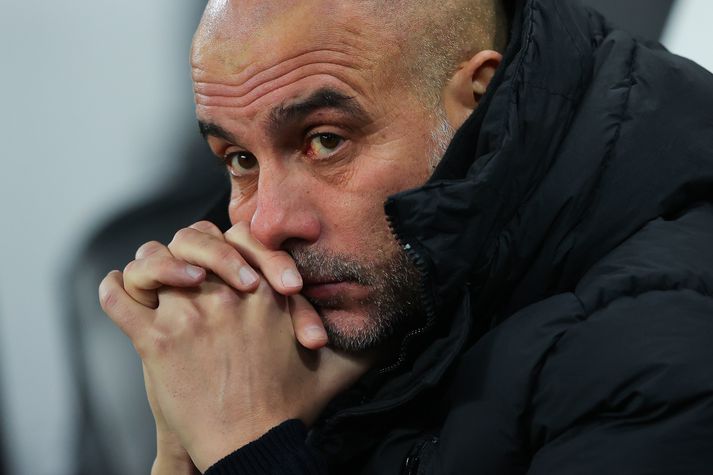 Pep Guardiola virðist ekki hafa miklar áhyggjur af Manchester United.