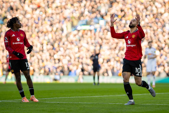 Matheus Cunha var mjög svekktur með markið sem var dæmt af. 