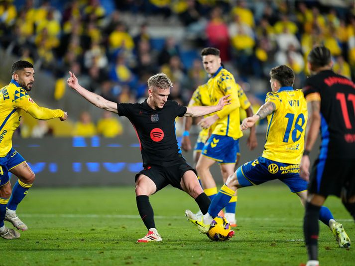 Dani Olmo skoraði tvö í kvöld.