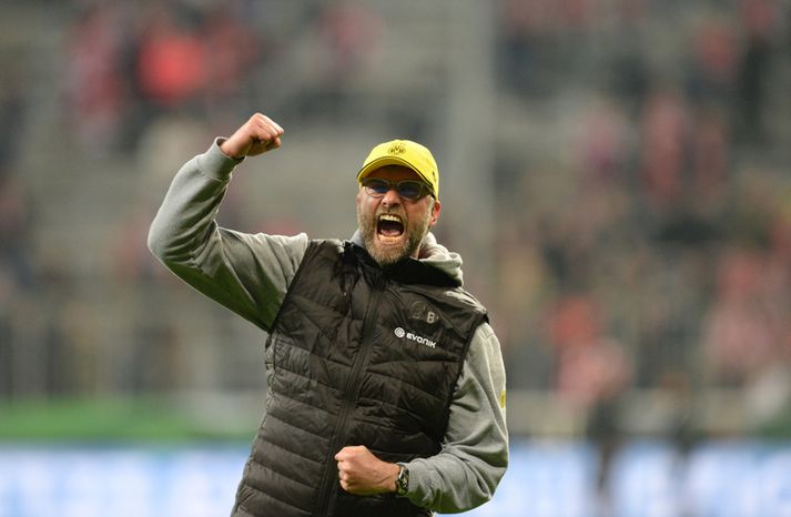 Klopp gat leyft sér að fagna í dag.