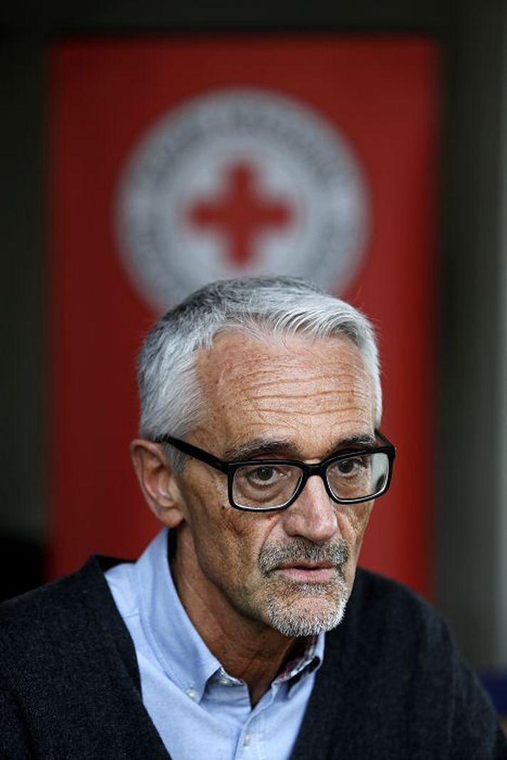 Alberto Cairo kom í stutta heimsókn til Íslands nýverið til að ræða við fulltrúa Össurar og starfsfólk Rauða krossins. 