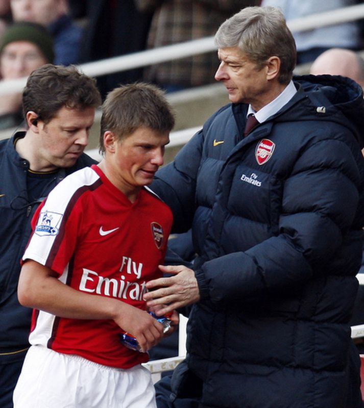 Arsene Wenger, stjóri Arsenal, var ánægður með Andrey Arshavin í dag.