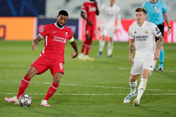 Georginio Wijnaldum mætti í viðtal eftir 3-1 tap Liverpool í kvöld.