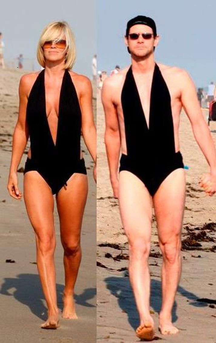 Jenny McCarthy og Jim Carrey. SAMSETT MYND
