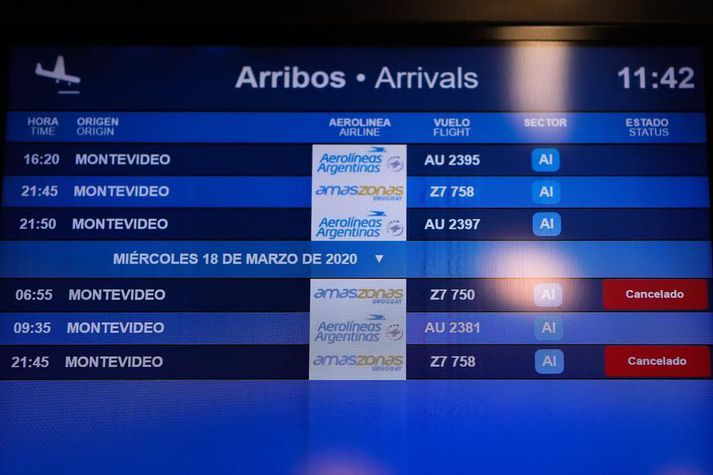 Argentínsk stjórnvöld lokuðu landamærunum 15. mars og bönnuðu flugferðir til og frá Bandaríkjunum og Evrópu daginn eftir.