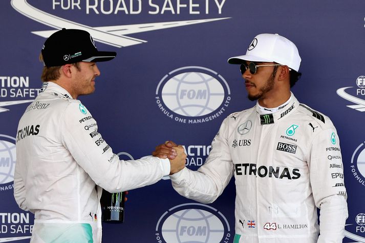 Nico Rosberg og Lewis Hamilton.