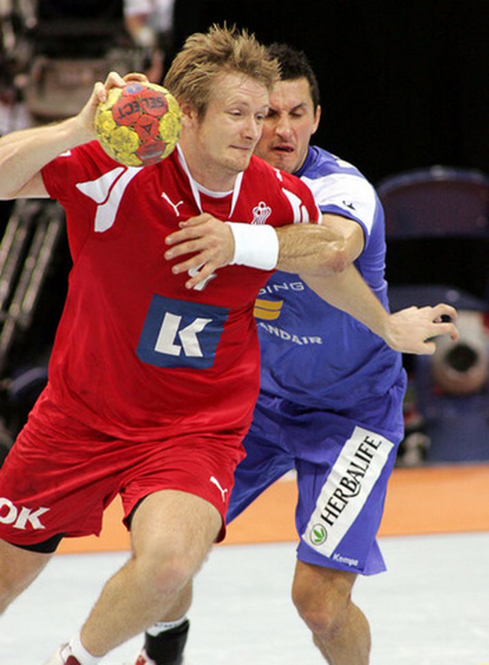 Lasse Boesen í leik gegn íslenska landsliðinu á HM í Þýskalandi í fyrra.