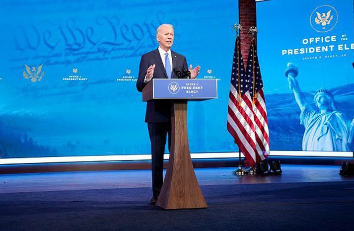 Biden sagði að logi lýðræðisins brenni enn glatt í Bandaríkjunum. 