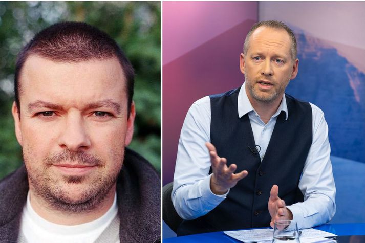 Matthías Ásgeirsson, til vinstri, er formaður Vantrúar. Guðmundur Ingi Guðbrandsson, til hægri, er félags- og vinnumálaráðherra.