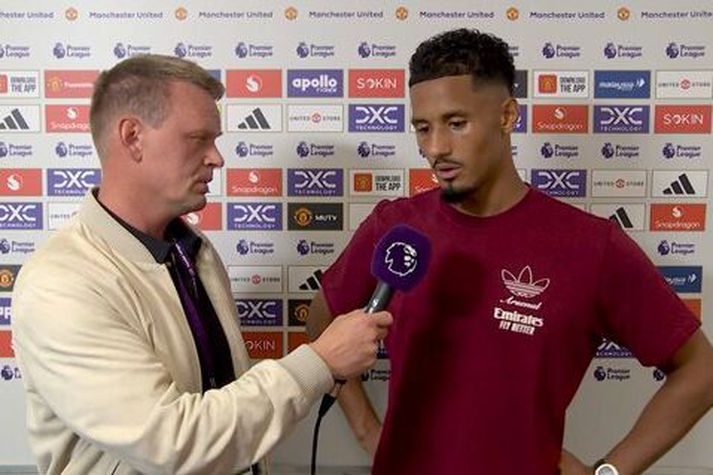 Hjörvar Hafliðason ræddi við William Saliba á Old Trafford í dag.