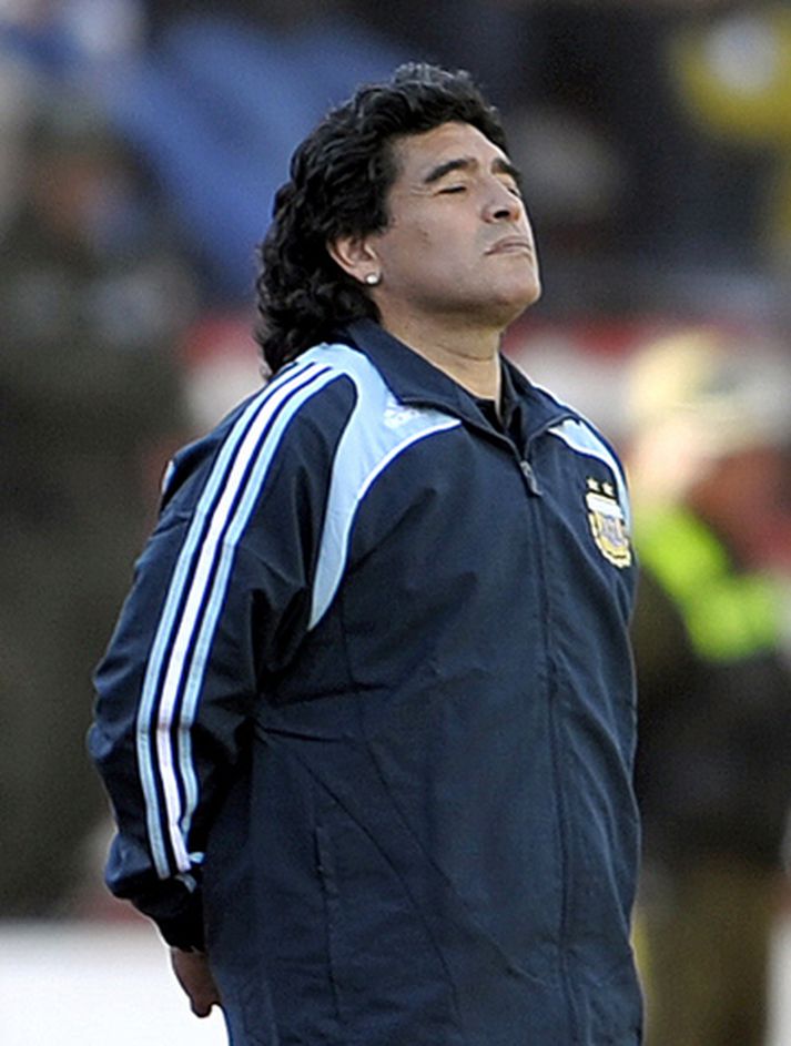 Diego Maradona gat ekki leynt vonbrigðum sínum.