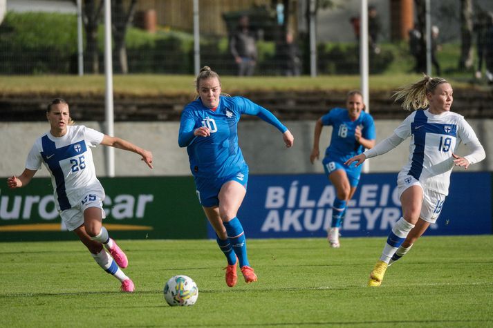 Berglind Rós Ágústsdóttir skoraði eina marka Íslands í kvöld.