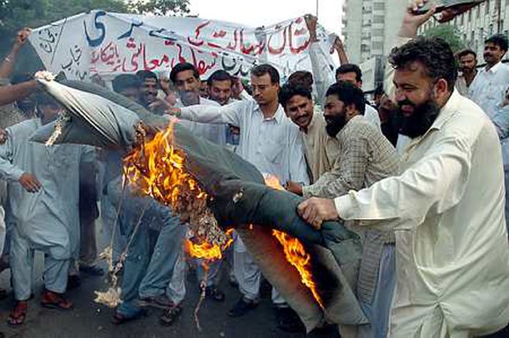 Teikningum Vilks hefur verið mótmælt víða um hinn íslamska heim, þar á meðal í Pakistan.