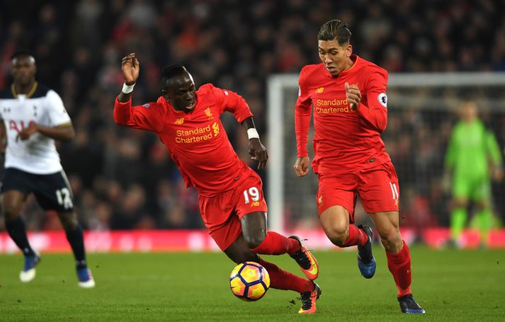 Sadio Mane og Roberto Firmino.