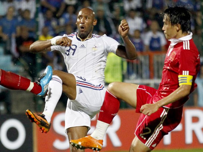 Nicolas Anelka í tapleiknum á móti Kína.