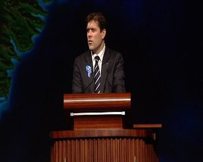 Bjarni Ben á landsfundi í fyrra
