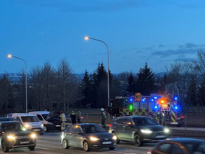 Ljósmynd sem náðist af vettvangi í dag.