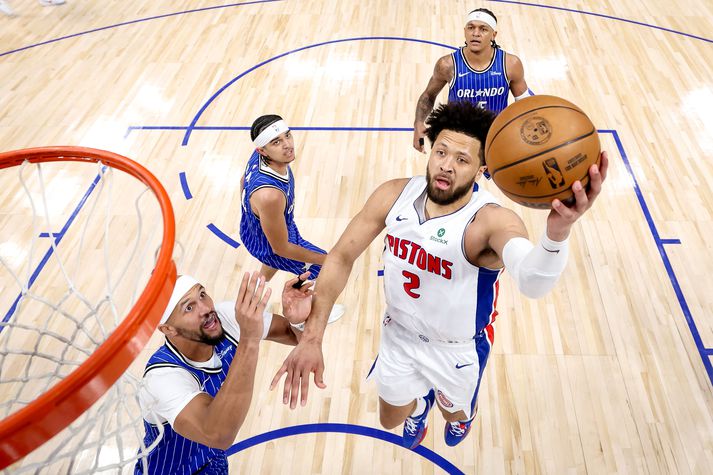 Cade Cunningham fór fyrir Detroit Pistons í oddaleiknum gegn Orlando Magic.