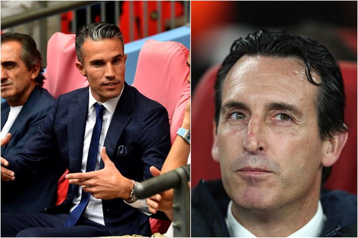 Robin van Persie og Unai Emery.