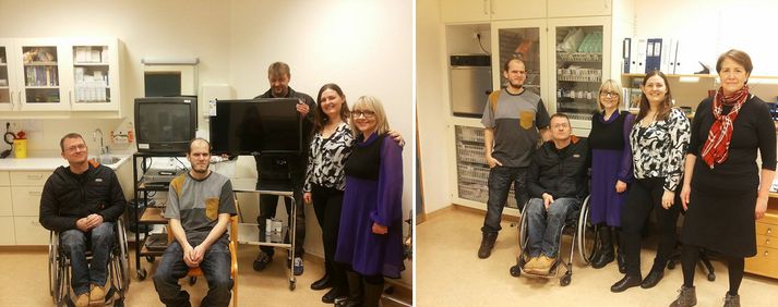 Hrafnhildur Baldursdóttir, deildarstjóri 11A, tók við gjöfinni fyrir hönd deildarinnar af fulltrúum félagsins.
