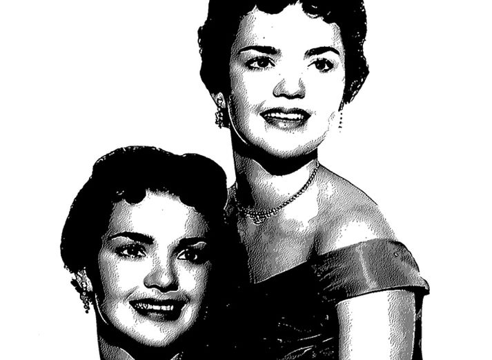 Patricia og Joan Miller á sínum yngri árum.