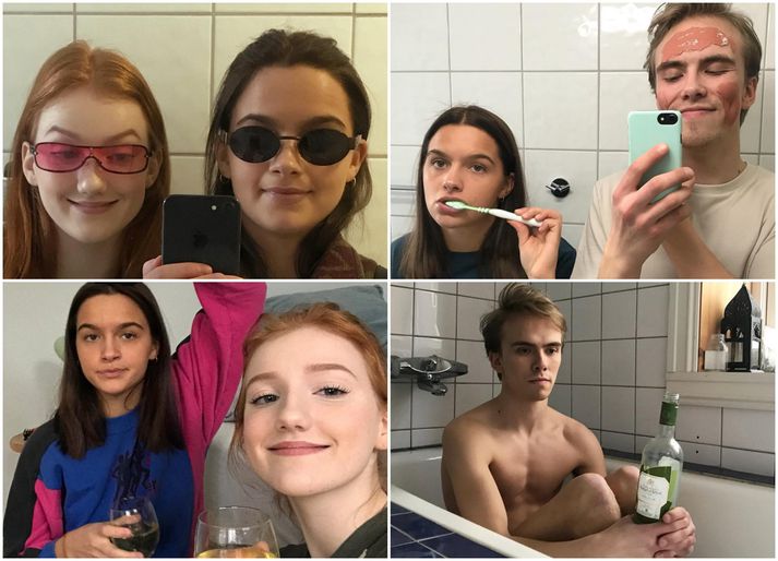 Myndirnar eru fengnar af Instagram-reikningum aðalpersónanna þriggja, Ellu, Susanne og Mats.