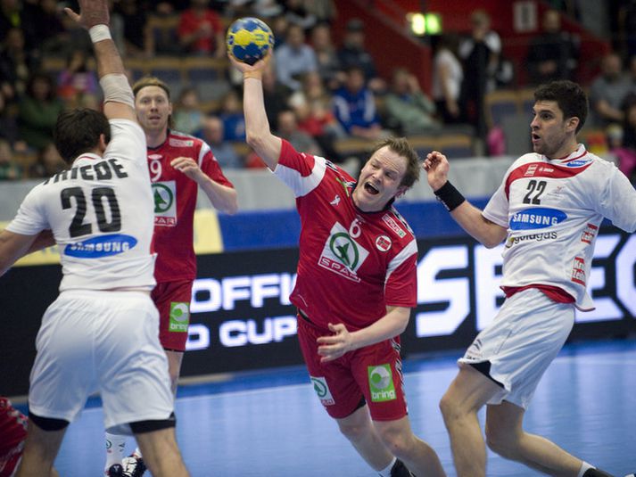 Kjetil Strand í leiknum í dag.