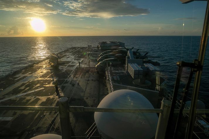 Fjölmennt landgönguherlið Bandaríkjahers var sent í átt að Íran í vikunni. 