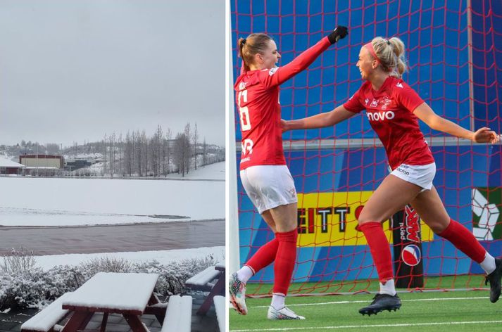 Íslandsmeistarar Vals unnu flottan sigur á Þrótti í fyrsta leik. Þeir leika á Akureyri í kvöld en þó ekki á aðalvellinum á Þórssvæðinu, skiljanlega.