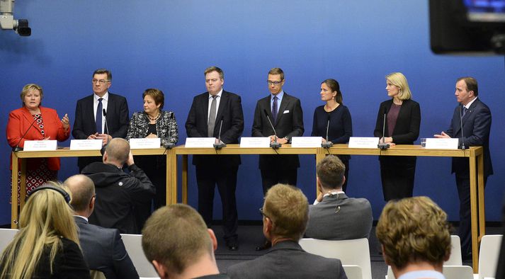 Frá Norðurlandaþinginu í Stokkhólmi í morgun. Samstarfsráðherrar Norðurlandanna segja umheiminn sýna Norðurlöndum mikinn áhuga og ætla að nýta þann áhuga með samræmdum aðgerðum.