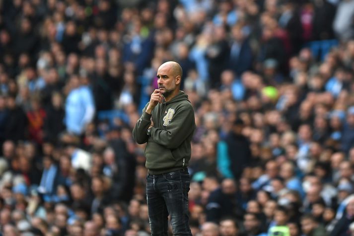 Pep Guardiola hefur stýrt Manchester City í 374 leikjum; 271 hefur unnist, 49 endað með jafntefli og 54 tapast.