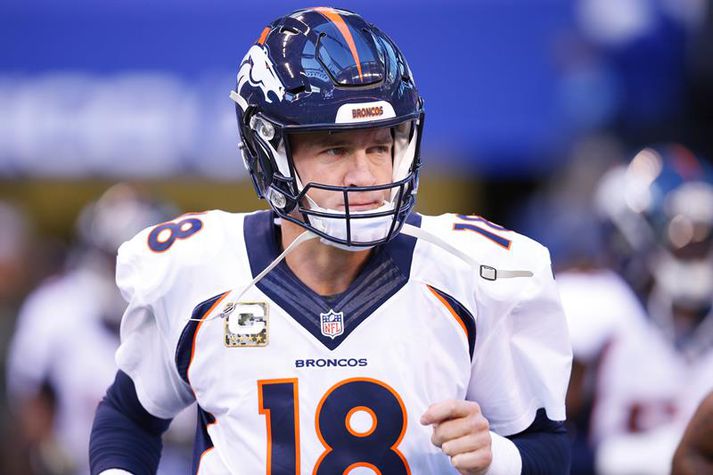 Peyton Manning verður í hvítu í Super Bowl þann 7. febrúar.