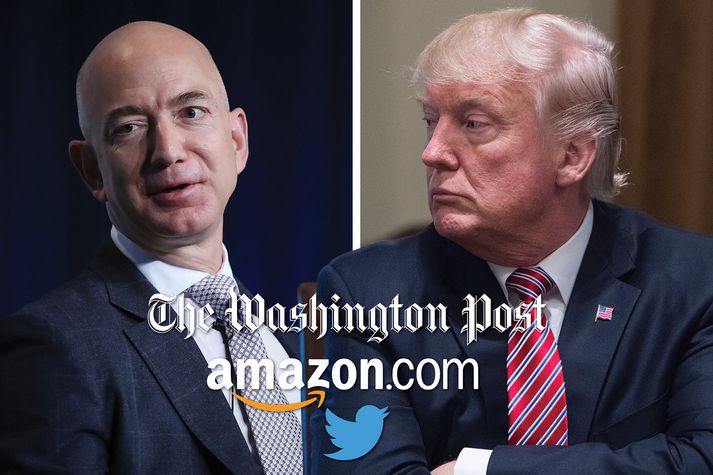 Jeff Bezoz og Donald Trump.