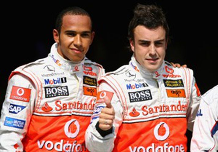 Lewis Hamilton og Fernando Alonso.