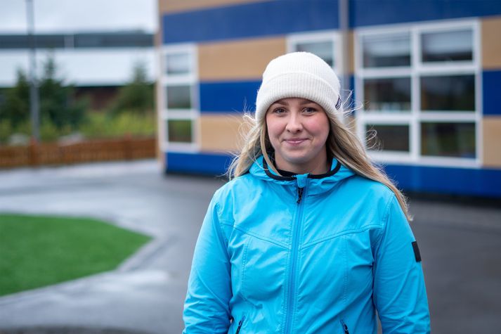 Eyrún Stefánsdóttir aðstoðarleikskólastjóri á Heilsuleikskólanum Kór hefur eytt síðustu dögum í hreinsunarstarf. 