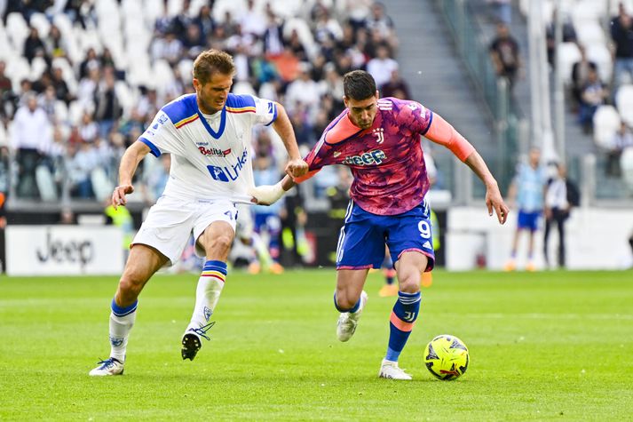 Dusan Vlahovic skoraði fyrir Juventus í dag.