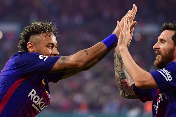 Neymar og Messi skoruðu heilan helling af mörkum fyrir Barcelona.