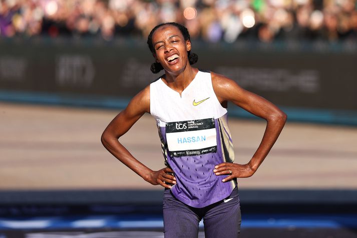 Allir geta meitt sig á hlaupabretti, líka margfaldir Ólympíumeistarar eins og Sifan Hassan.