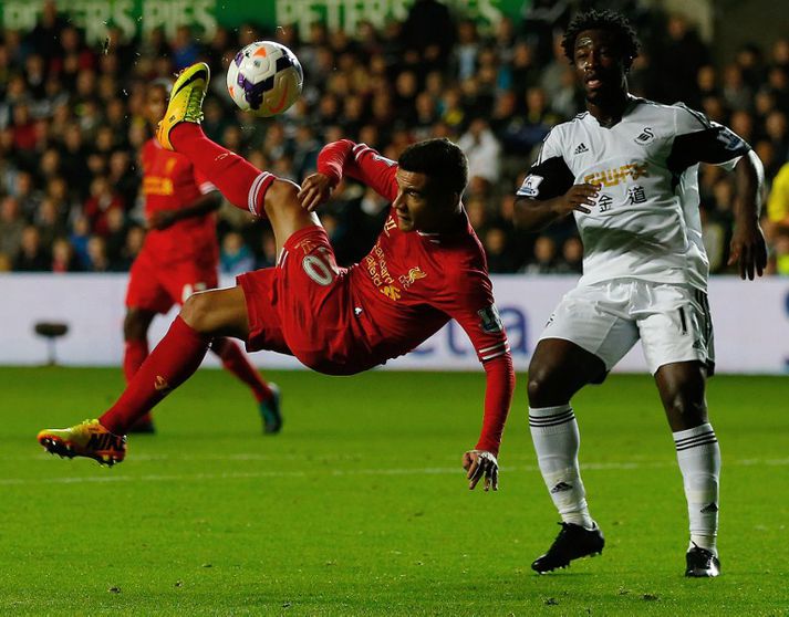 Coutinho í 2-2 jafnteflinu gegn Swansea á mánudag.
